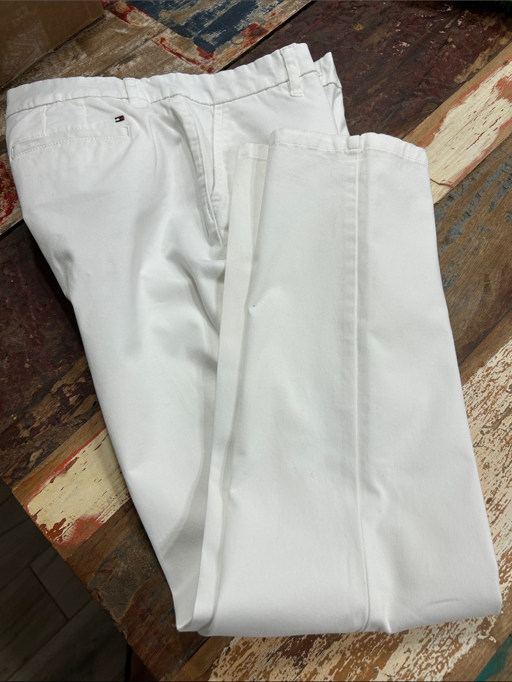 Tommy Hilfiger Straight Leg White Pants